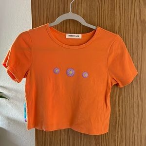 Orange Top with purple flowers print from Obsessive Love.